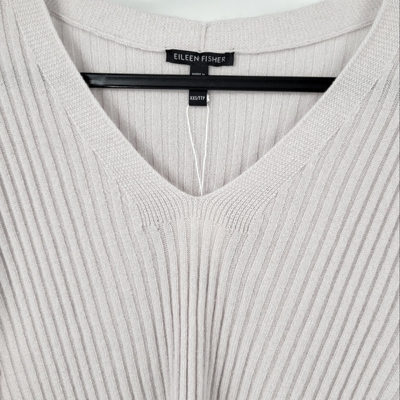 EILEEN FISHER Italian Cashmere Tunic Sweater Chalk - Picture 3 of 15